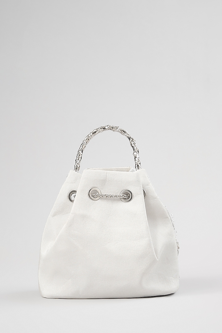 Silver Korean Silk Bucket Bag by Be Chic at Pernia's Pop Up Shop