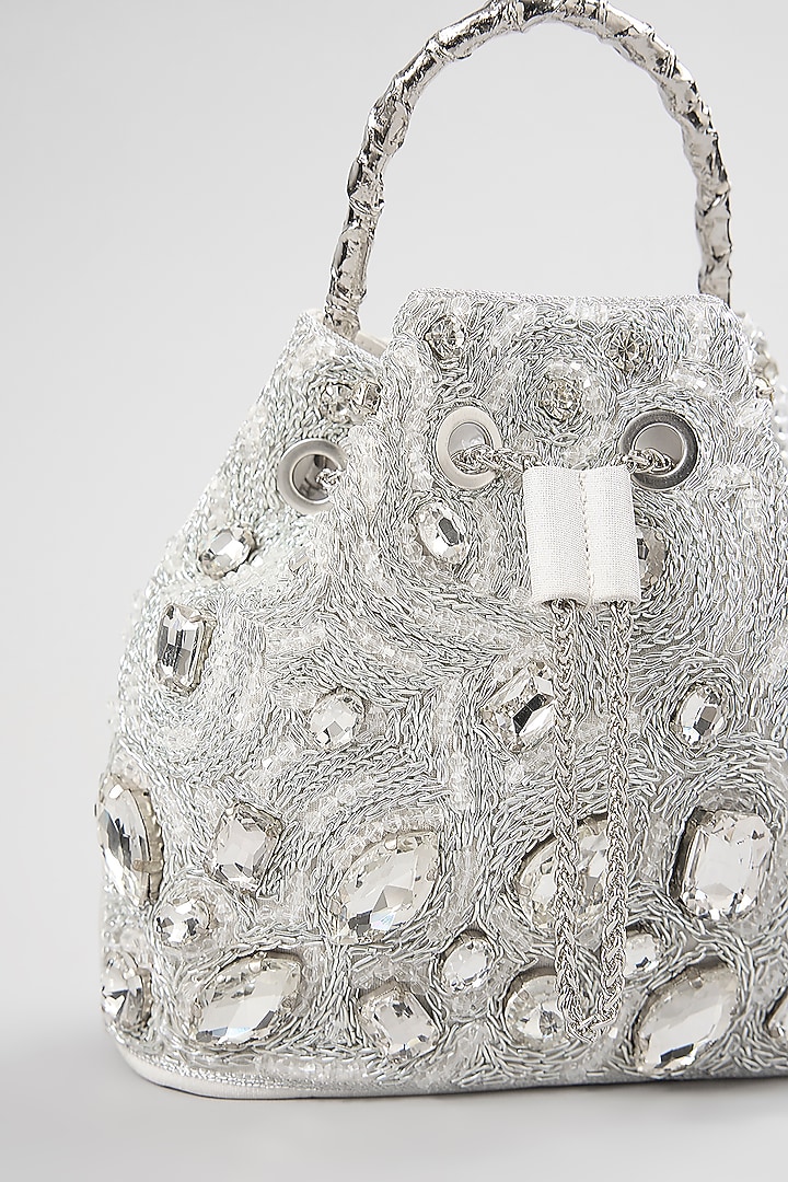 Silver Korean Silk Bucket Bag by Be Chic at Pernia's Pop Up Shop