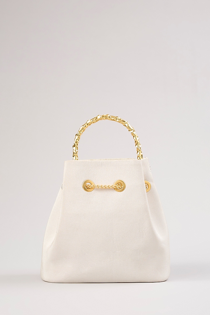 Gold Korean Silk Bucket Bag by Be Chic at Pernia's Pop Up Shop