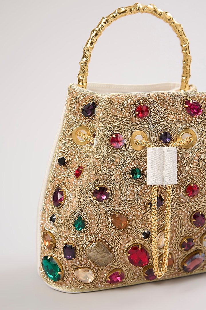 Gold Korean Silk Bucket Bag by Be Chic at Pernia's Pop Up Shop