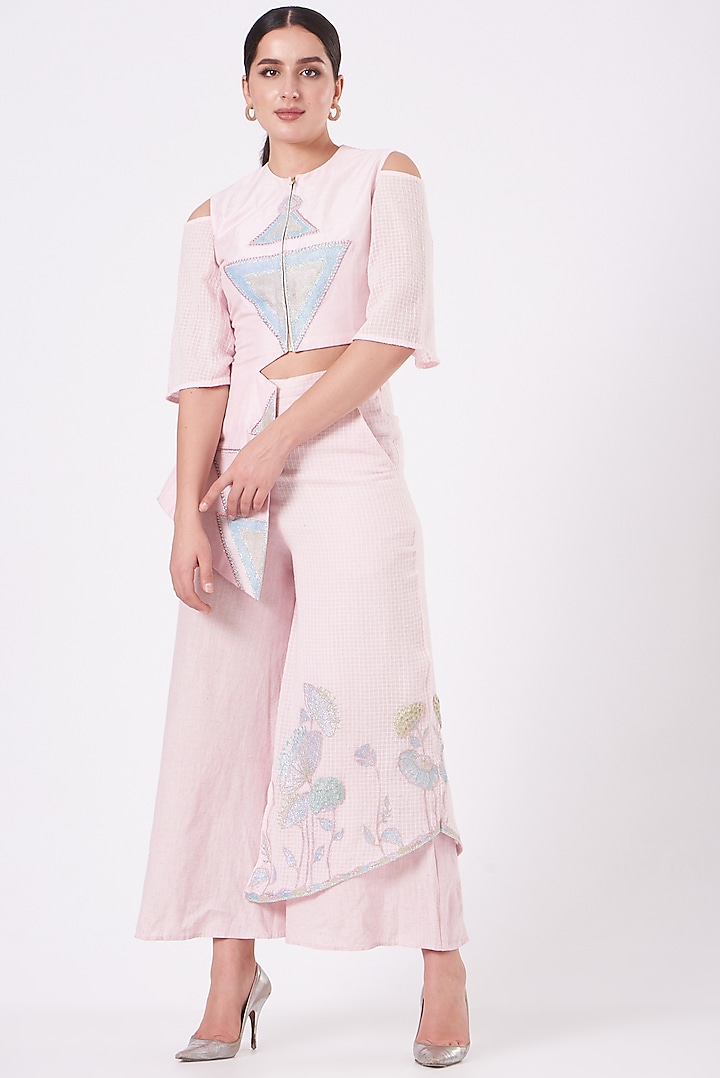 Blush Pink Wide-Legged Pants by Beejoliyo at Pernia's Pop Up Shop