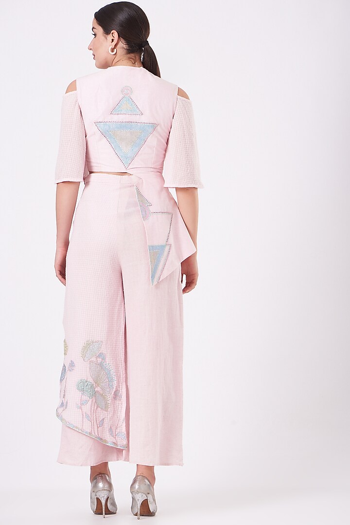 Blush Pink Wide-Legged Pants by Beejoliyo at Pernia's Pop Up Shop