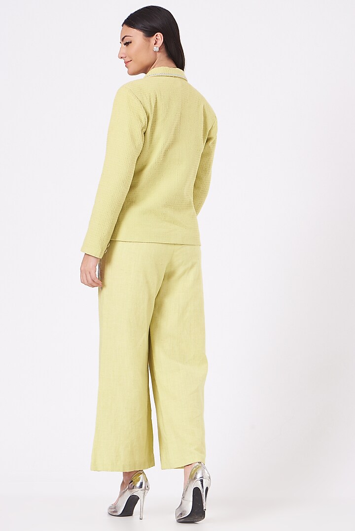 Lime Embroidered Flared Pants by Beejoliyo at Pernia's Pop Up Shop