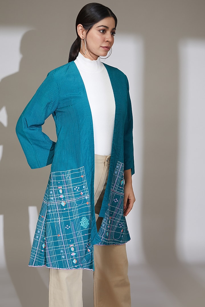 Prussian Blue Embroidered Overlay by Beejoliyo at Pernia's Pop Up Shop