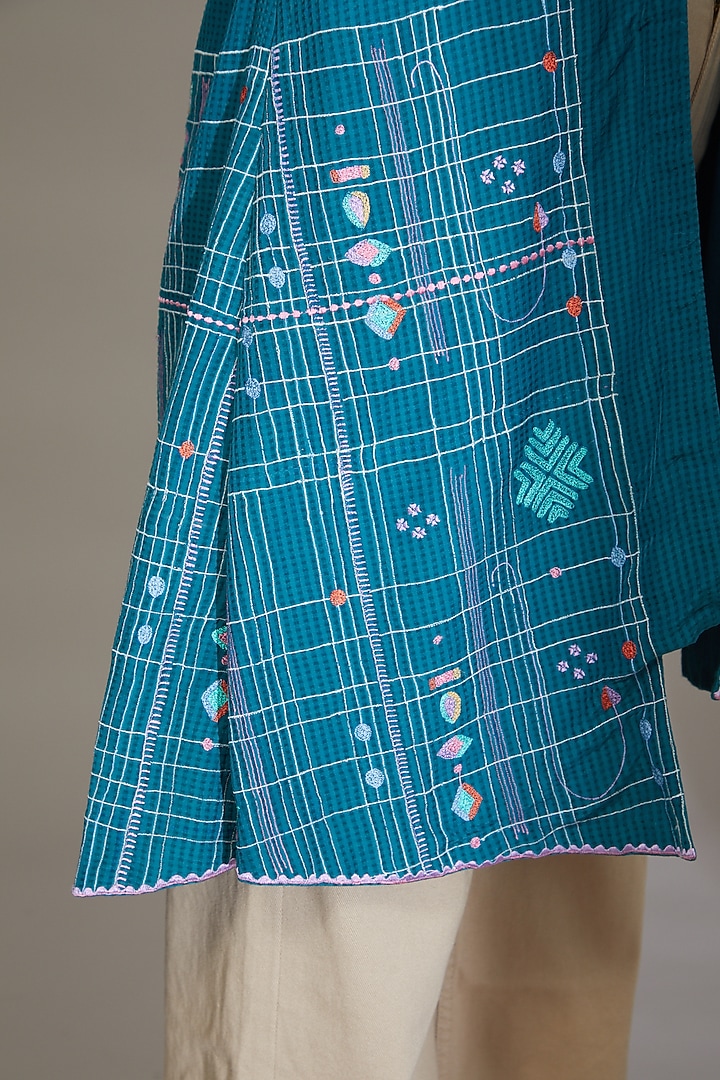 Prussian Blue Embroidered Overlay by Beejoliyo at Pernia's Pop Up Shop