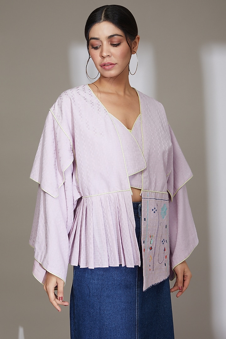 Lavender Embroidered Jacket by Beejoliyo at Pernia's Pop Up Shop