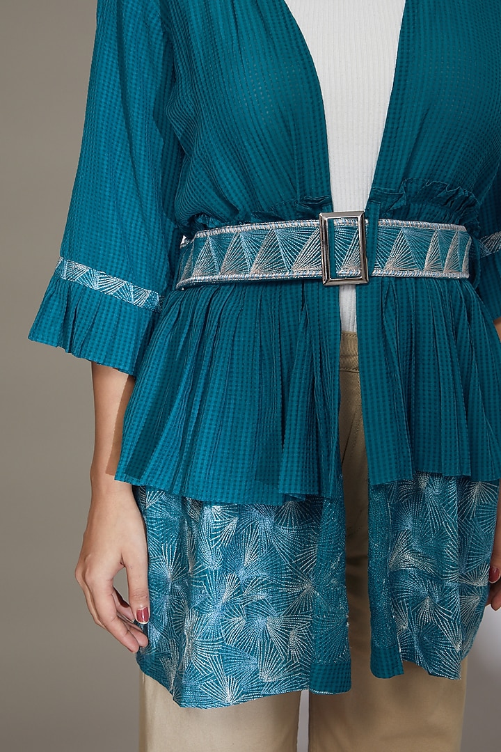 Prussian Blue Banana Cotton Overlay Top by Beejoliyo at Pernia's Pop Up Shop