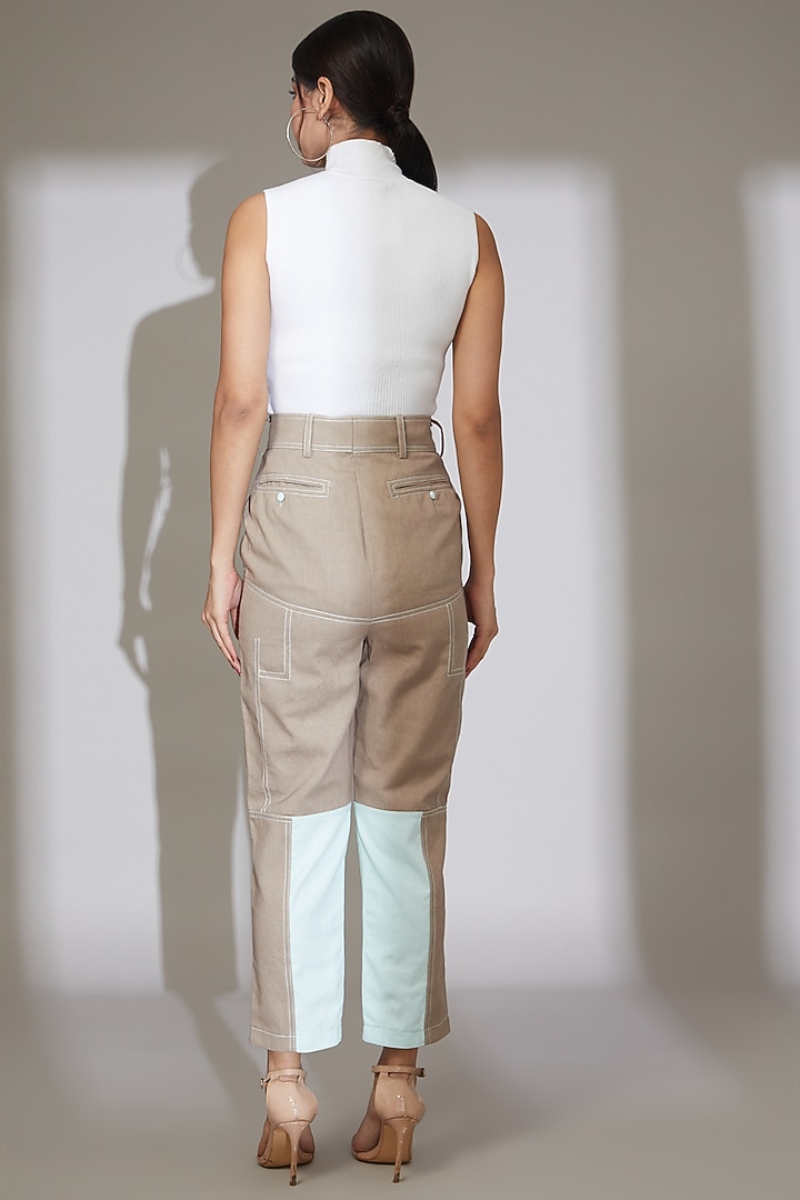 Peanut Brown Recycled Cotton Pants by Beejoliyo at Pernia's Pop Up Shop