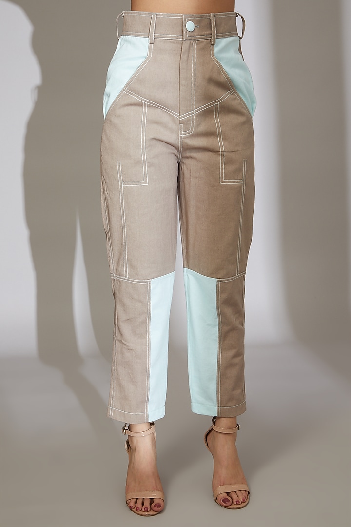 Peanut Brown Recycled Cotton Pants by Beejoliyo at Pernia's Pop Up Shop