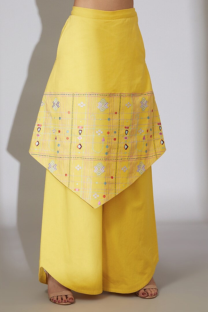 Mustard Yellow Embroidered Pant Set by Beejoliyo at Pernia's Pop Up Shop