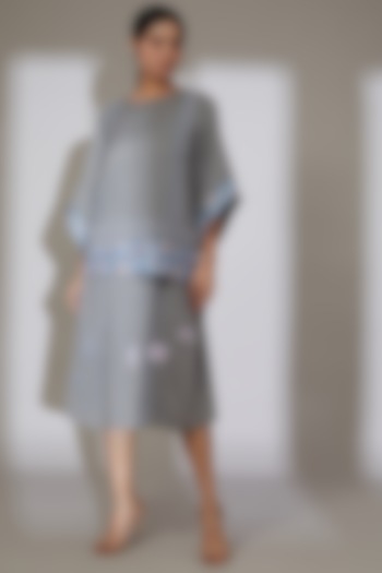 Charcoal Grey Soy Fabric Skirt Set by Beejoliyo