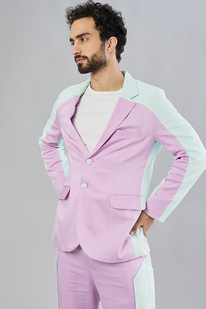 Lavender Embroidered Blazer by Beejoliyo Men at Pernia's Pop Up Shop
