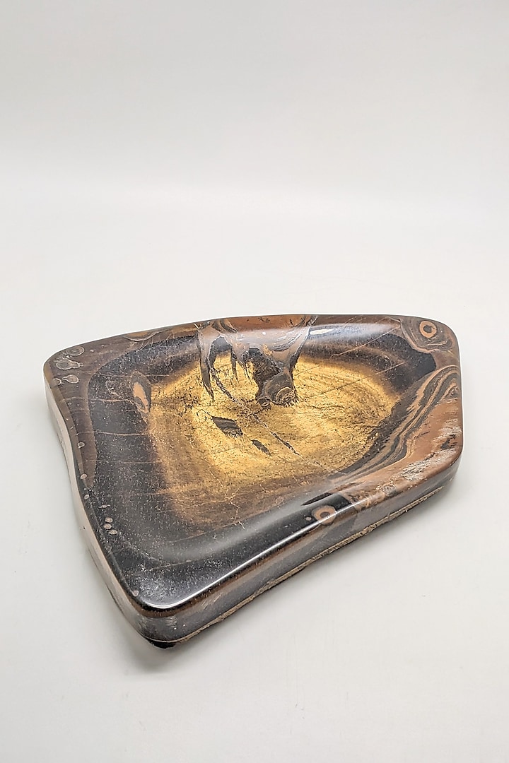 Brown Stone Tiger Eye Platter by Bespoke Home Jewels