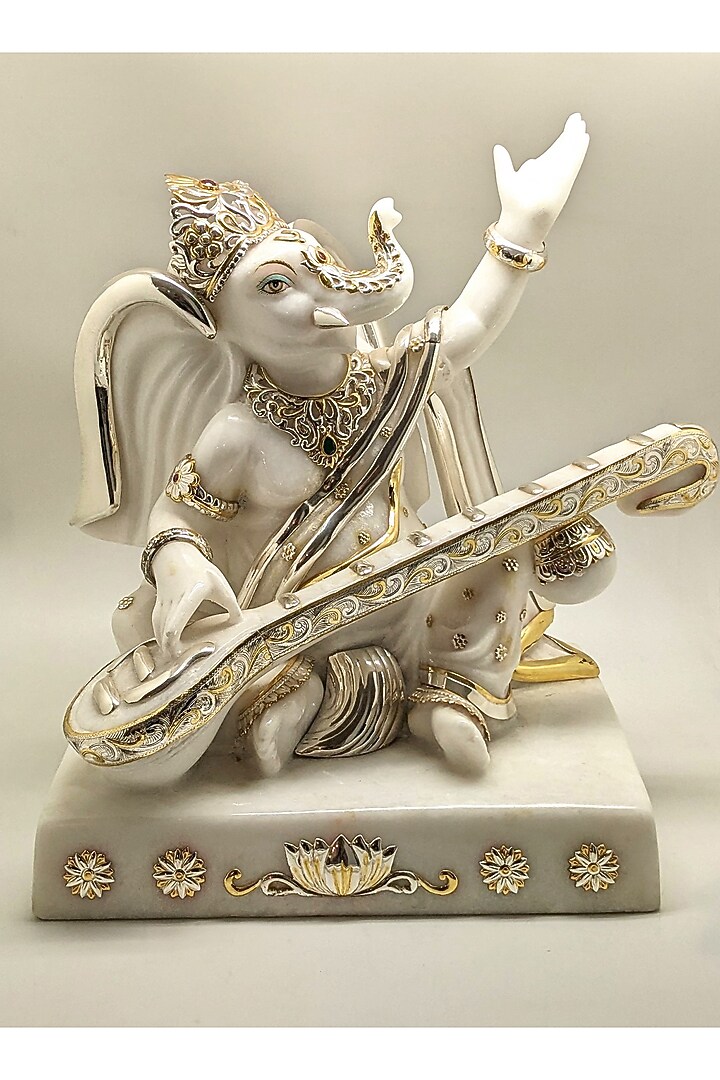 White Marble Ganesha Sculpture by Bespoke Home Jewels at Pernia's Pop Up Shop