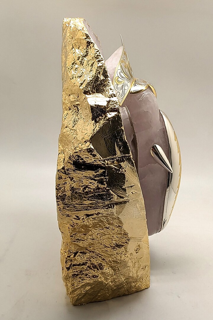 Pink Rose Quartz Abstract Lord Ganesha Sculpture by Bespoke Home Jewels at Pernia's Pop Up Shop