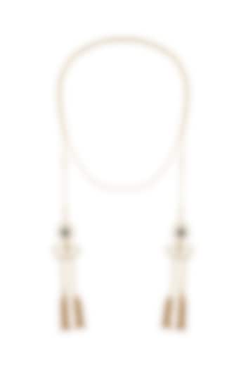 Gold Finish Stone & Tassel Necklace by Belsi's Jewellery