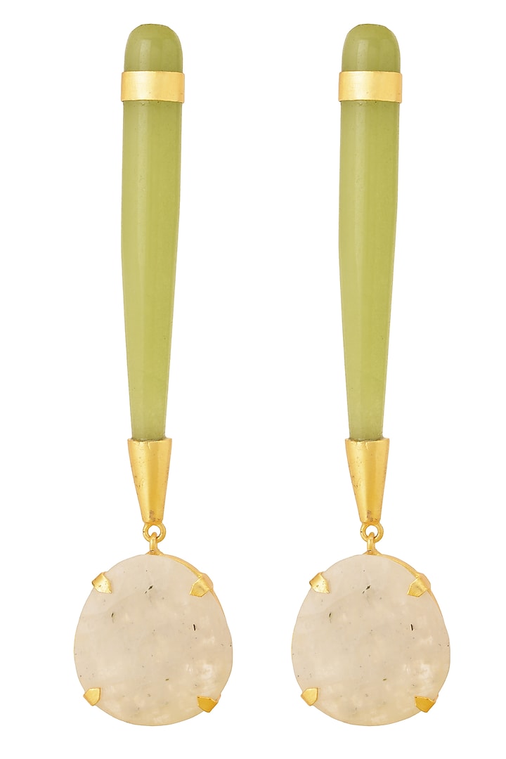 Gold Finish Glass Earrings by Belsi'S Jewellery