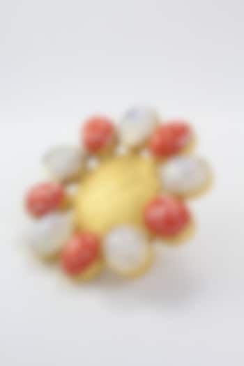 Gold Finish Natural Stone Ring by Belsi'S Jewellery