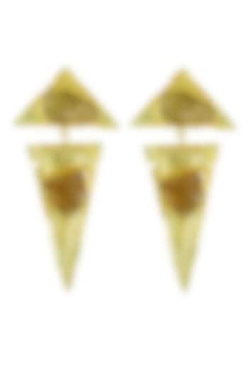 Gold Finish Geometric Stone Earrings by Belsi'S Jewellery at Pernia's Pop Up Shop