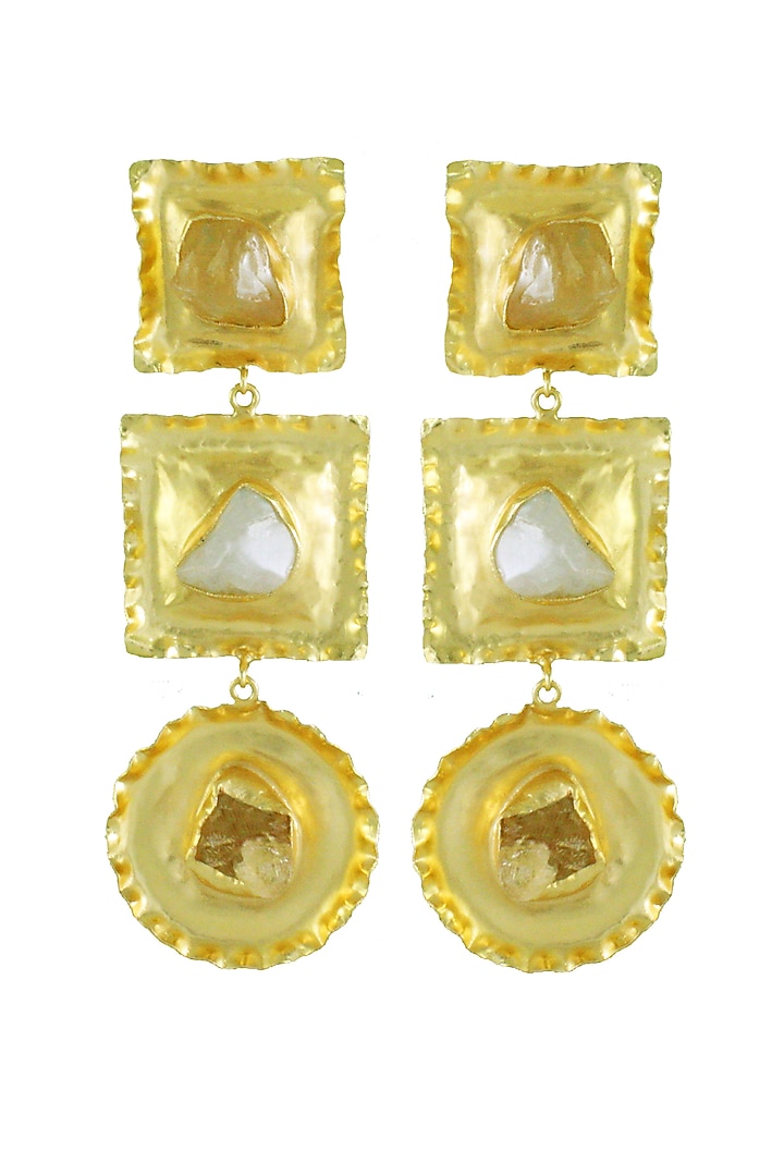 Gold Finish Geometric Earrings by Belsi'S Jewellery at Pernia's Pop Up Shop