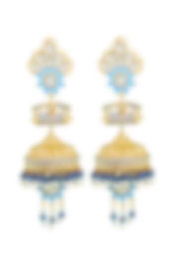 Matte Gold Finish Pearl Earrings by Belsi's Jewellery at Pernia's Pop Up Shop