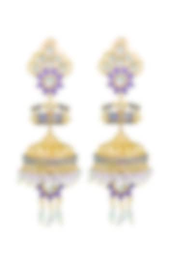 Matte Gold Finish Jhumka Earrings by Belsi's Jewellery