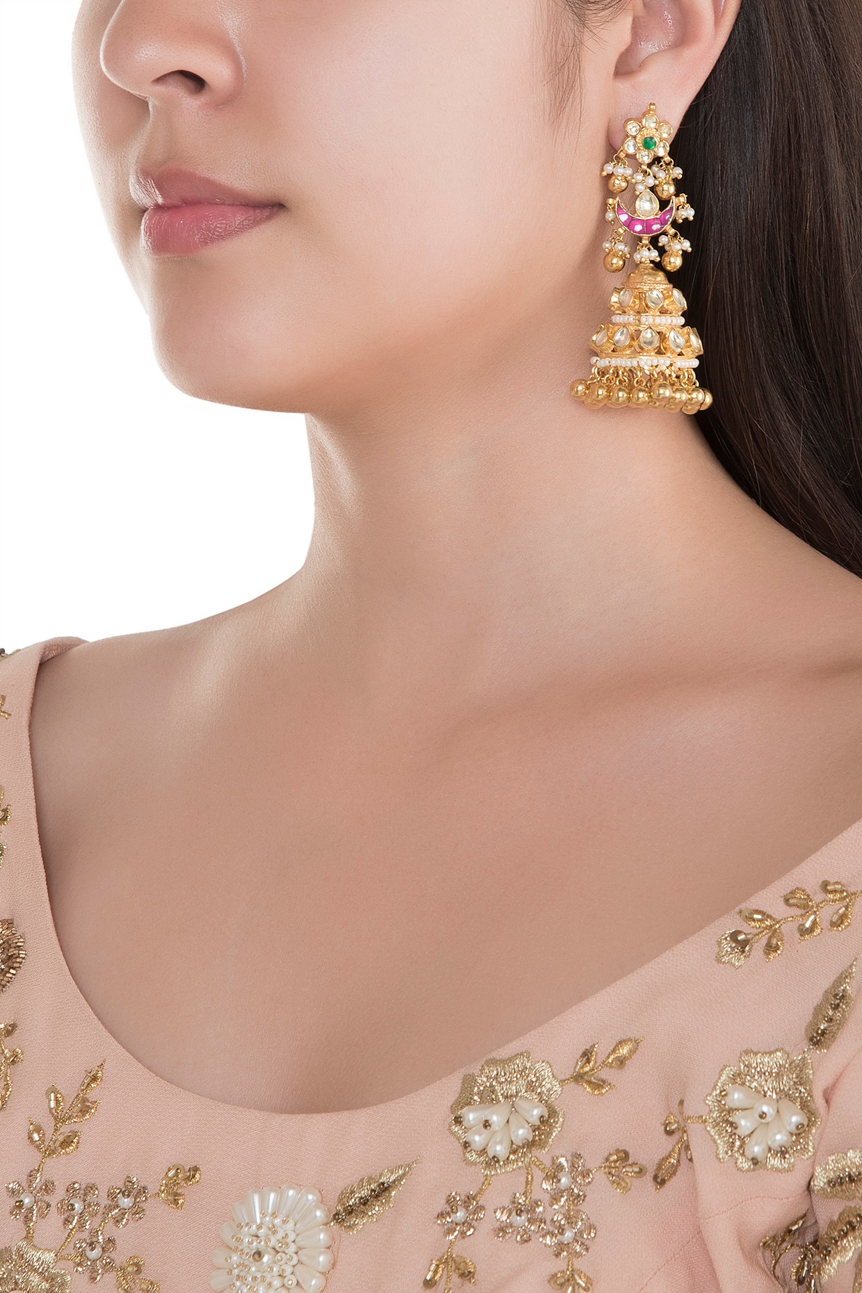 Meenakari Kundan Jhumka Earrings - Fancy Jhumka - Traditional Jhumka –  Niscka