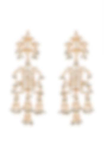 Gold Finish Kundan Fish Shaped Earrings by Belsi's Jewellery at Pernia's Pop Up Shop