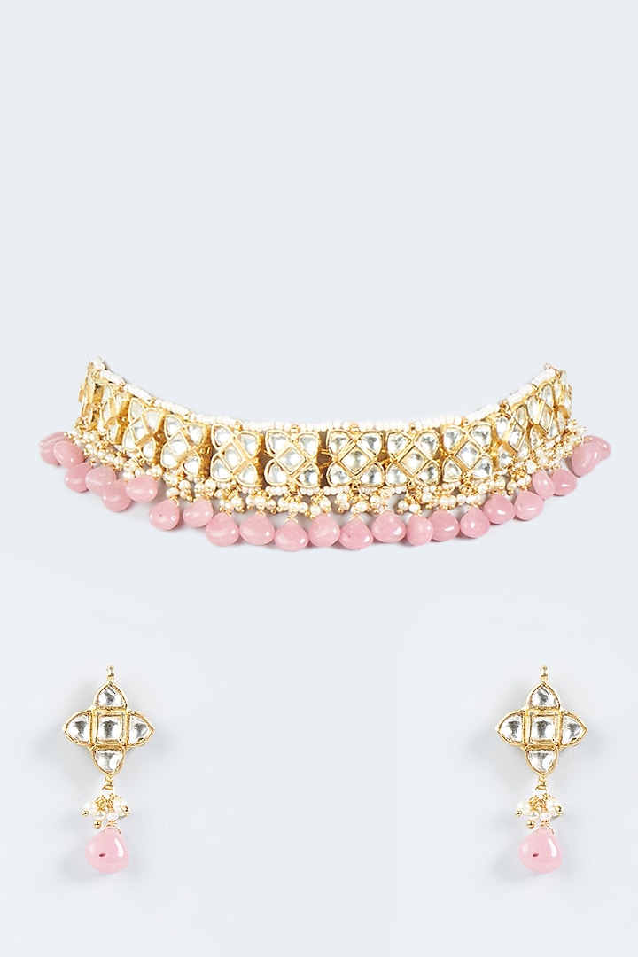 Gold Plated Choker Necklace Set by Belsi's Jewellery