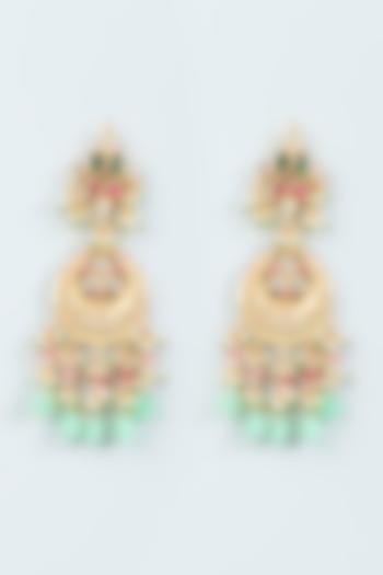 Gold Finish Beaded Dangler Earrings by Belsi's Jewellery at Pernia's Pop Up Shop