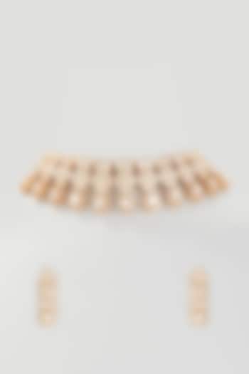Gold Finish Kundan Polki Choker Necklace Set by Belsi's Jewellery