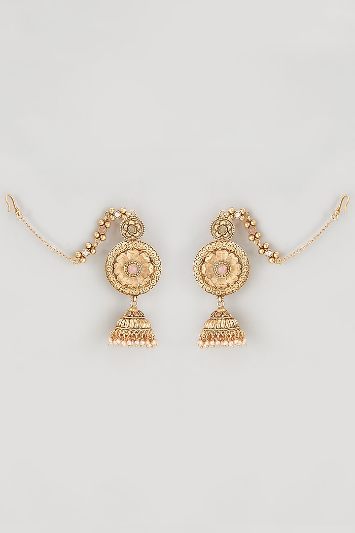 Gold Finish Enameled Layered Long Necklace Set by Belsi's Jewellery at Pernia's Pop Up Shop
