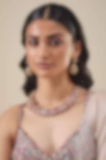 Gold Finish Pink Kundan Polki Necklace Set by Belsi's Jewellery at Pernia's Pop Up Shop