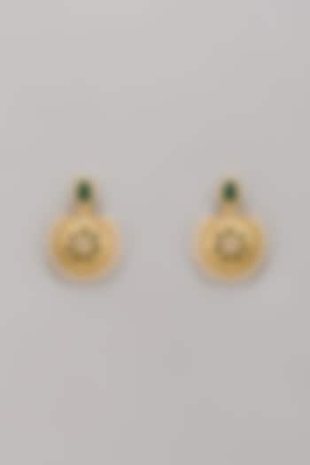 Gold Finish Kundan Polki Chandbali Earrings by Belsi's Jewellery at Pernia's Pop Up Shop