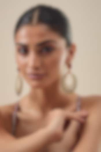 Gold Finish Green Enameled Chandbali Earrings by Belsi's Jewellery at Pernia's Pop Up Shop