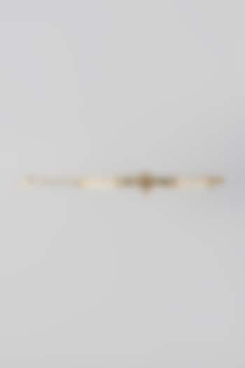 Gold Finish Kundan Polki & Pearl Adjustable Bracelet by Belsi's Jewellery at Pernia's Pop Up Shop