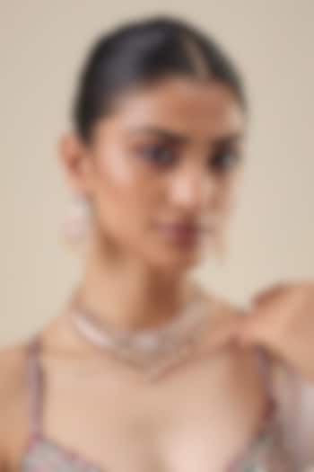 Gold Finish Kundan Polki & White Pearl Hanging Necklace Set by Belsi's Jewellery at Pernia's Pop Up Shop