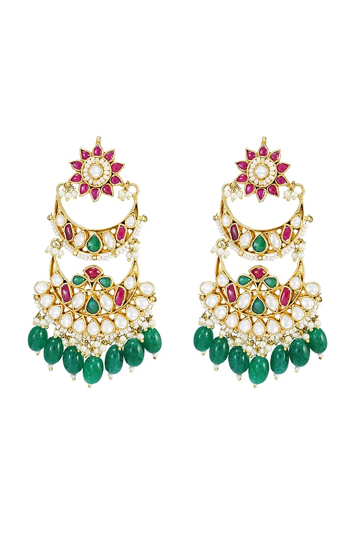 Gold Finish Chandbali Earrings by Belsi'S Jewellery at Pernia's Pop Up Shop