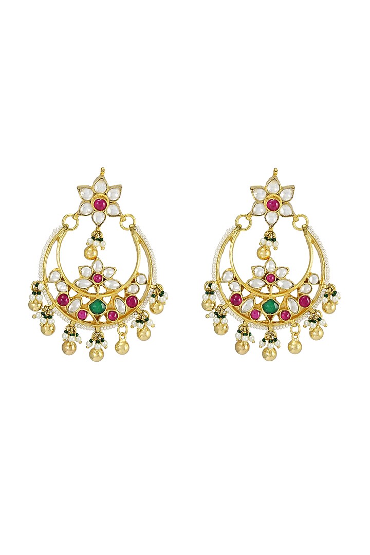Gold Finish Chandbali Earrings by Belsi'S Jewellery at Pernia's Pop Up Shop