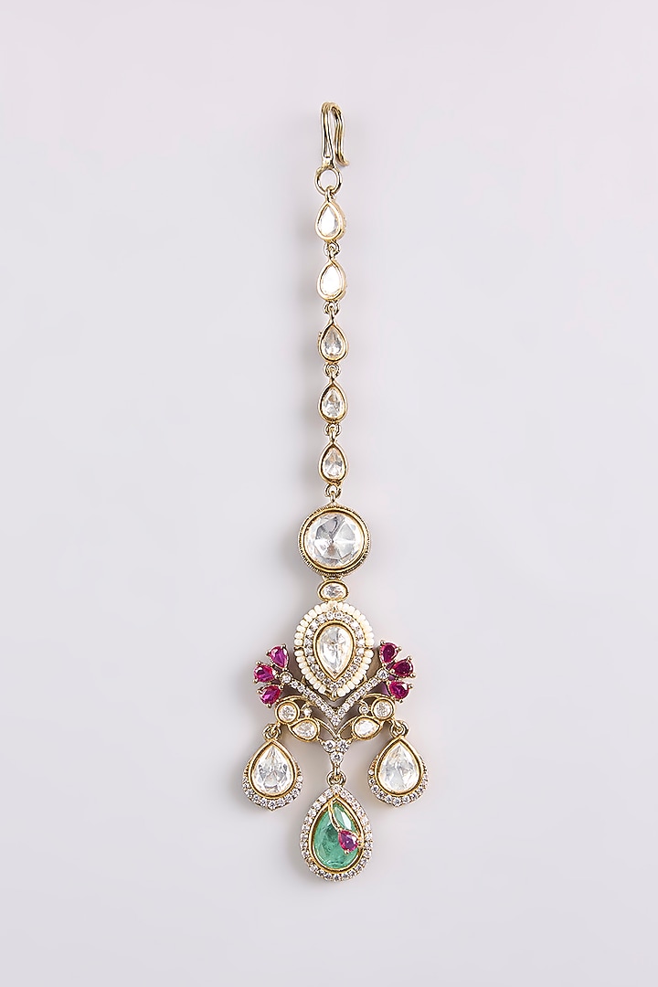 Two-Tone Finish Kundan Polki & Uncut Stone Necklace Set by Belsi'S Jewellery at Pernia's Pop Up Shop