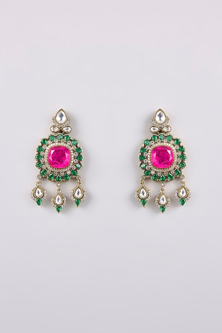 Two-Tone Finish Kundan Polki & Ruby Stones Choker Necklace Set by Belsi'S Jewellery at Pernia's Pop Up Shop