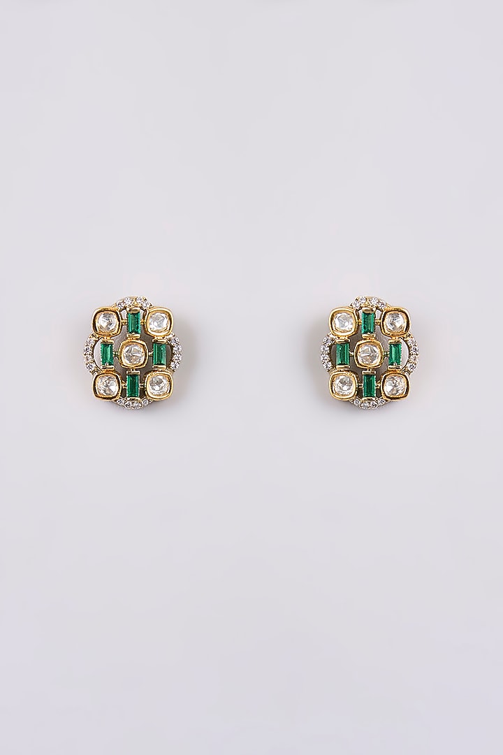 Two-Tone Finish Green Kundan Polki Choker Necklace Set by Belsi'S Jewellery at Pernia's Pop Up Shop
