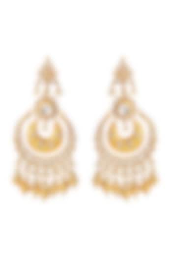 Gold Finish Kundan Polki Chandbali Earrings by Belsi's Jewellery at Pernia's Pop Up Shop