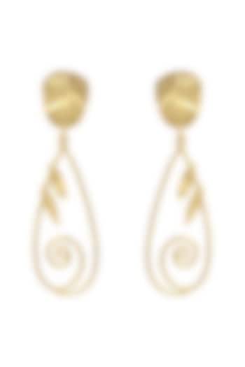 Gold Finish Handbitten Dangler Earrings by Belsi's Jewellery