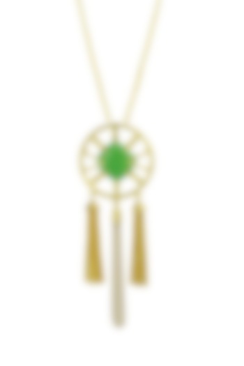 Gold Finish Crystalline Stone Necklace by Belsi's Jewellery