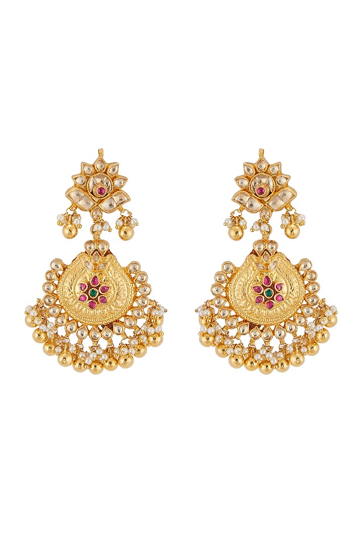 Gold Finish Floral Pendant Necklace Set by Belsi's Jewellery at Pernia's Pop Up Shop