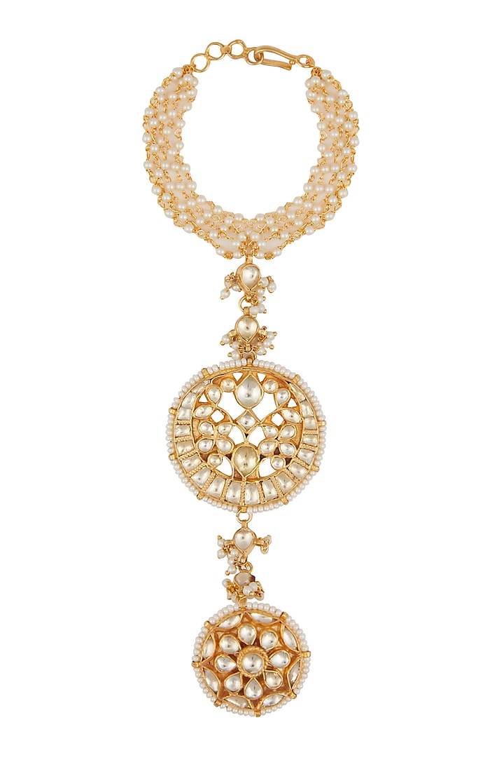 Gold Finish Kundan Haath Phool by Belsi's Jewellery