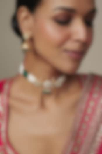 Gold Finish Kundan Polki Choker Necklace Set by Belsi'S Jewellery at Pernia's Pop Up Shop