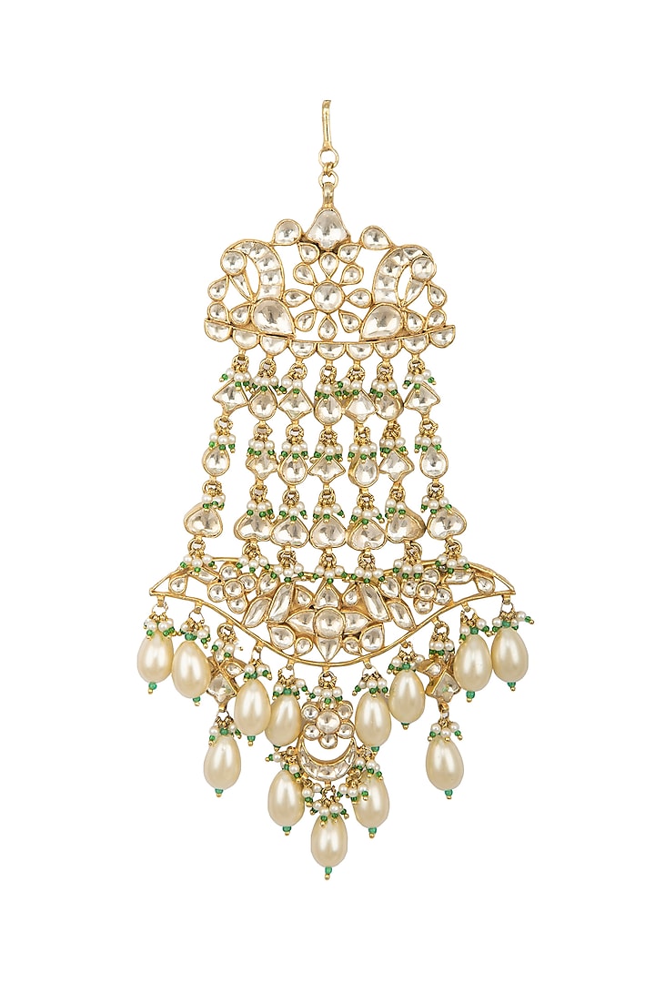 Gold Finish Kundan & Pearls Passa by Belsi's Jewellery