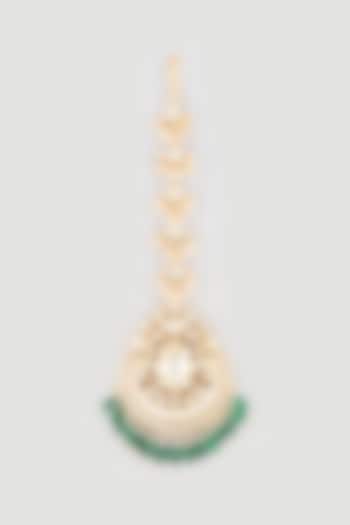 Gold Finish Kundan Maang Tikka by Belsi's Jewellery at Pernia's Pop Up Shop